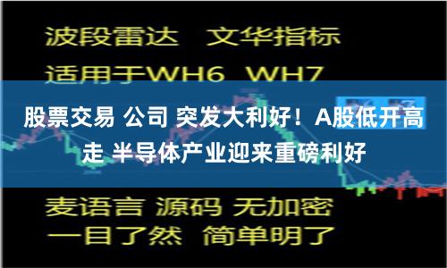 股票交易 公司 突发大利好！A股低开高走 半导体产业迎来重磅利好
